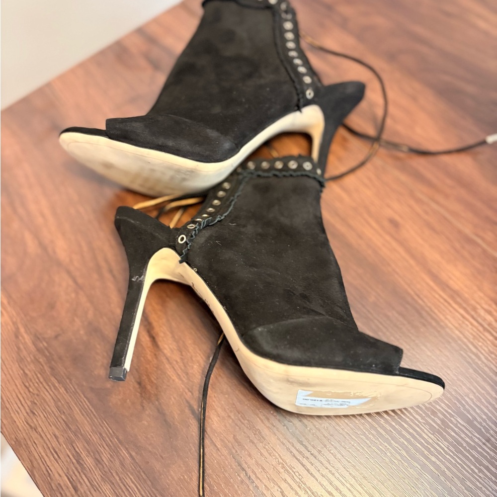 Sam Edelman Black Open-Toe Heeled Sandals